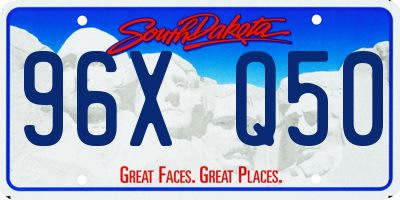 SD license plate 96XQ50