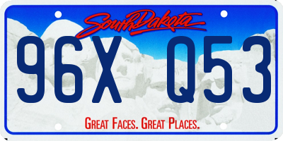 SD license plate 96XQ53