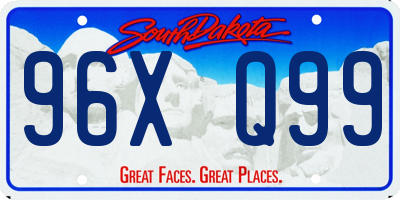 SD license plate 96XQ99