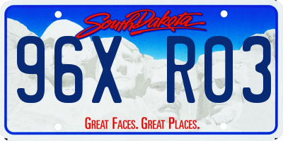 SD license plate 96XR03