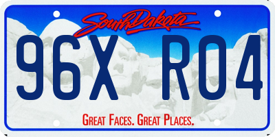 SD license plate 96XR04