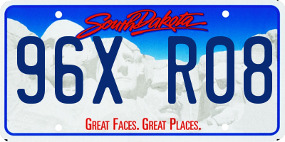 SD license plate 96XR08
