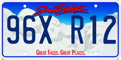 SD license plate 96XR12