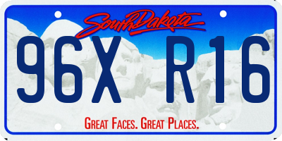 SD license plate 96XR16