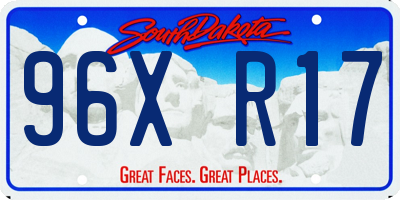 SD license plate 96XR17