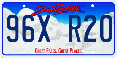 SD license plate 96XR20