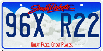 SD license plate 96XR22