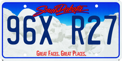 SD license plate 96XR27
