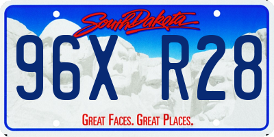 SD license plate 96XR28