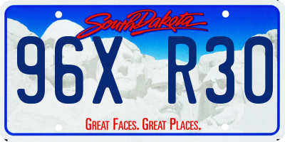 SD license plate 96XR30