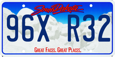 SD license plate 96XR32