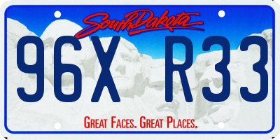 SD license plate 96XR33