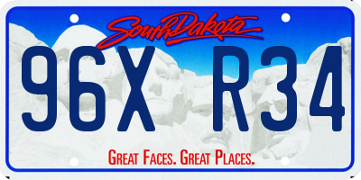 SD license plate 96XR34