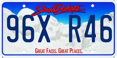 SD license plate 96XR46
