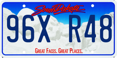 SD license plate 96XR48