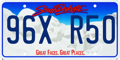 SD license plate 96XR50