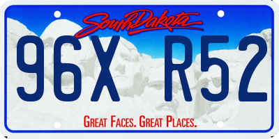 SD license plate 96XR52