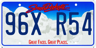 SD license plate 96XR54