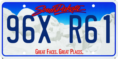 SD license plate 96XR61