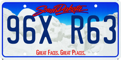 SD license plate 96XR63