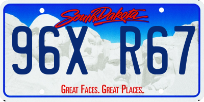 SD license plate 96XR67