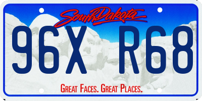 SD license plate 96XR68