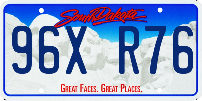 SD license plate 96XR76