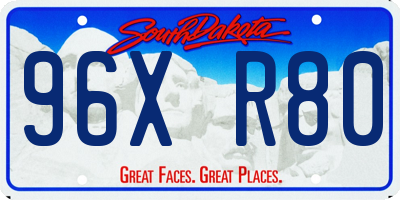 SD license plate 96XR80