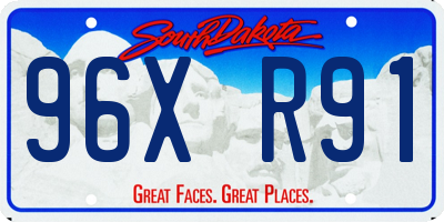SD license plate 96XR91