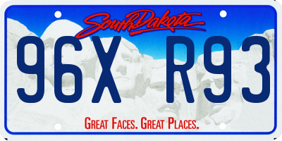 SD license plate 96XR93