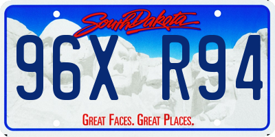 SD license plate 96XR94
