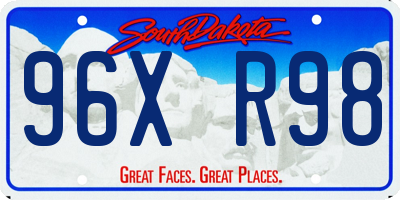 SD license plate 96XR98