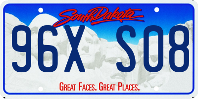 SD license plate 96XS08