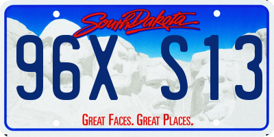 SD license plate 96XS13