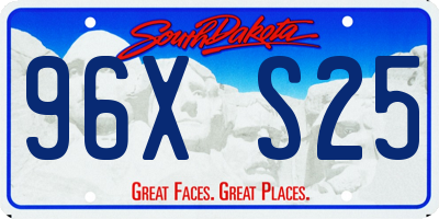 SD license plate 96XS25