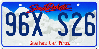 SD license plate 96XS26