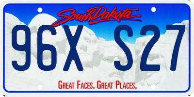 SD license plate 96XS27