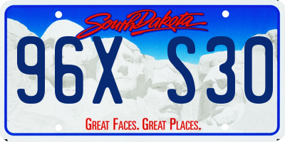 SD license plate 96XS30