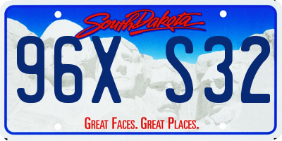 SD license plate 96XS32