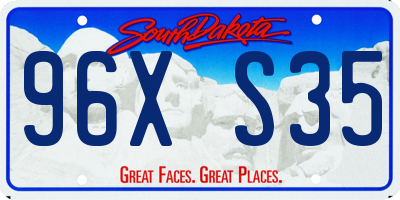 SD license plate 96XS35