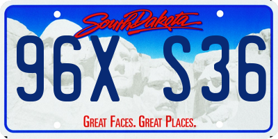 SD license plate 96XS36