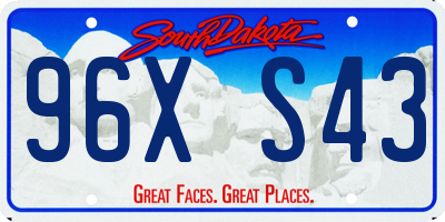 SD license plate 96XS43