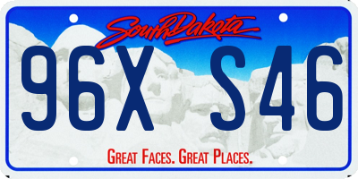 SD license plate 96XS46