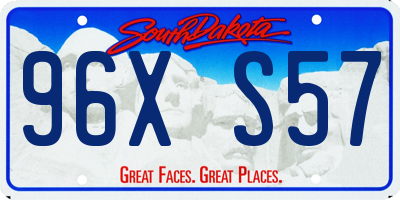 SD license plate 96XS57