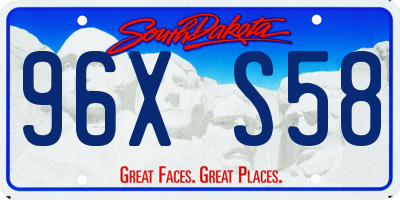 SD license plate 96XS58
