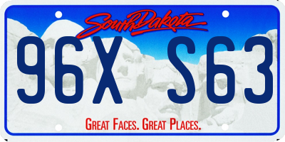 SD license plate 96XS63