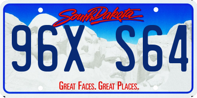 SD license plate 96XS64