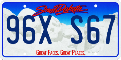 SD license plate 96XS67