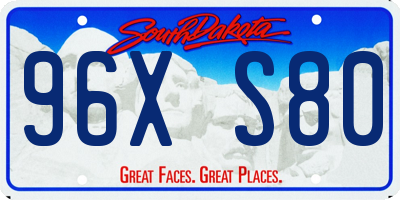 SD license plate 96XS80