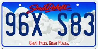 SD license plate 96XS83